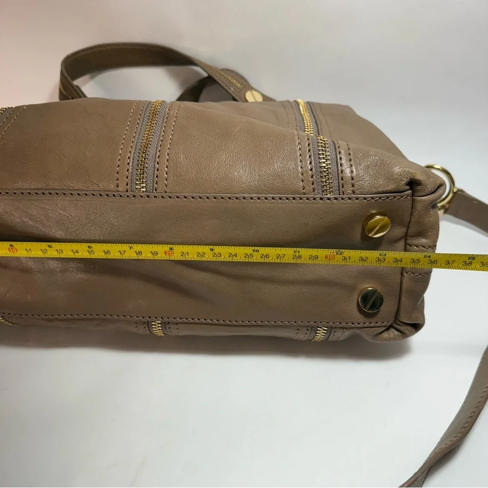 Michael Kors Moxley Taupe Leather Shoulder Crossbody Bag